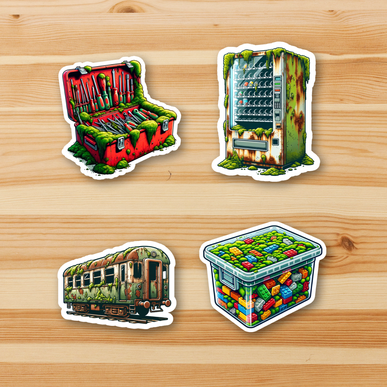 MOSS COVERING OBJECTS OF OUR TIME Stickers