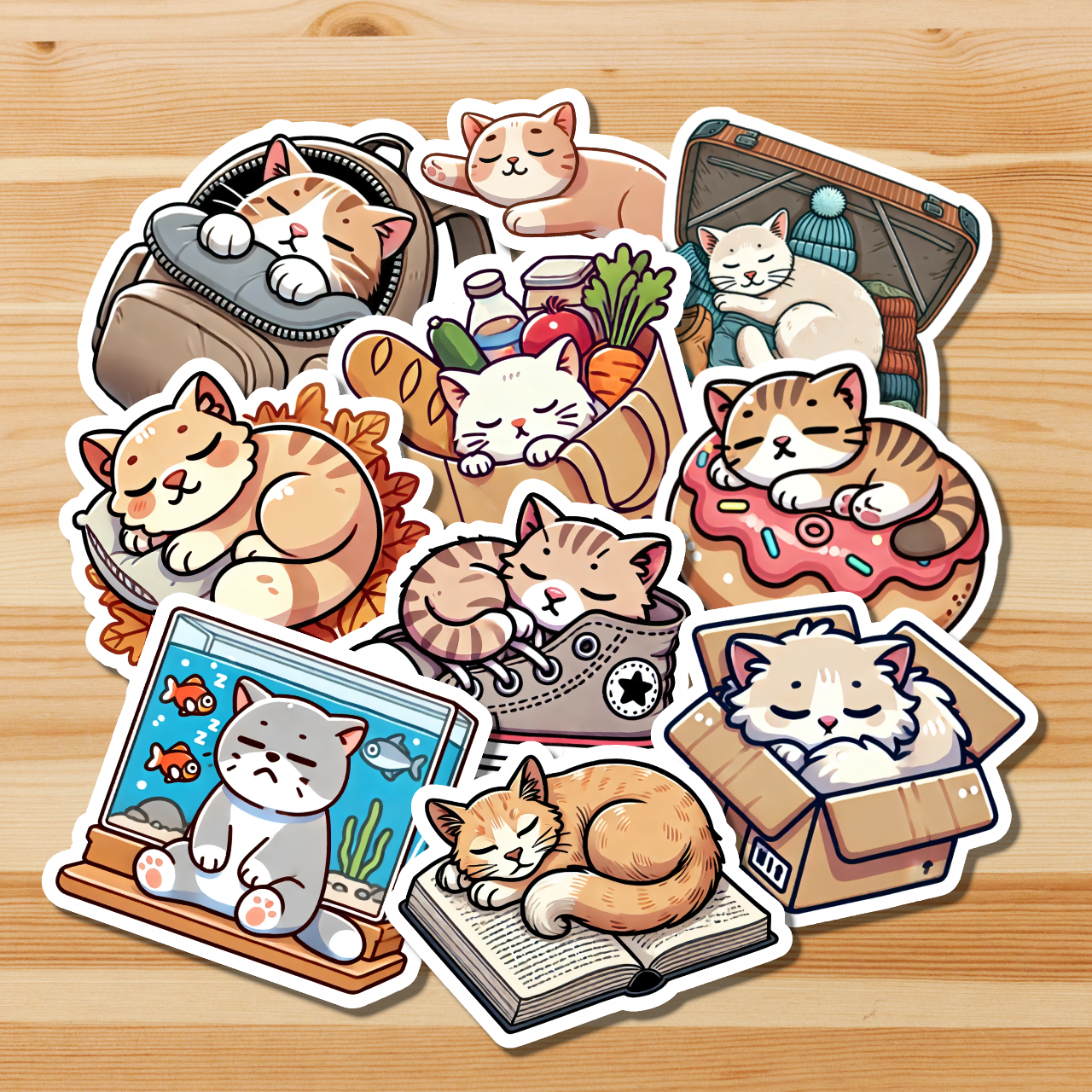 CATS TAKING NAPS Stickers