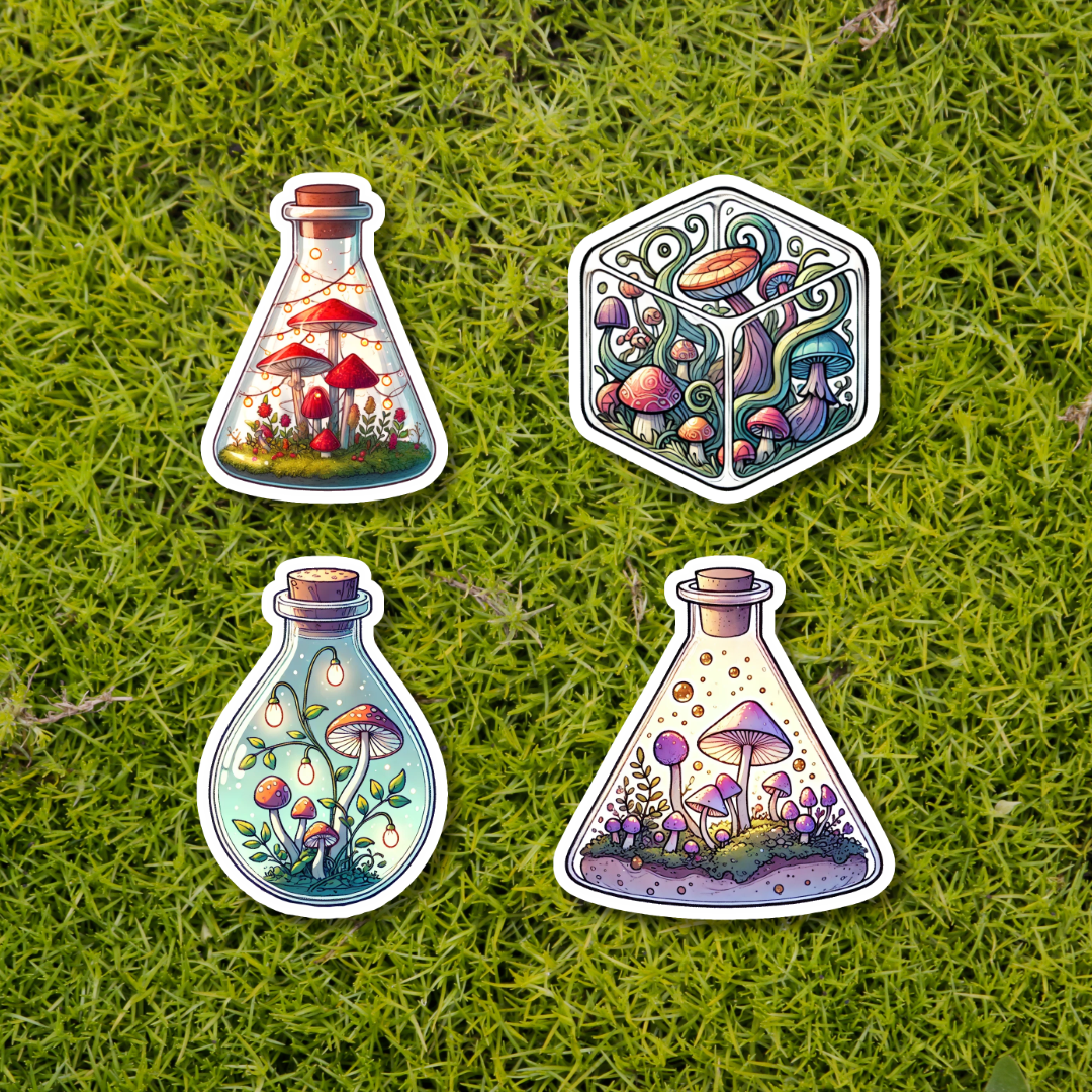 MUSHROOM IN GLASS Stickers
