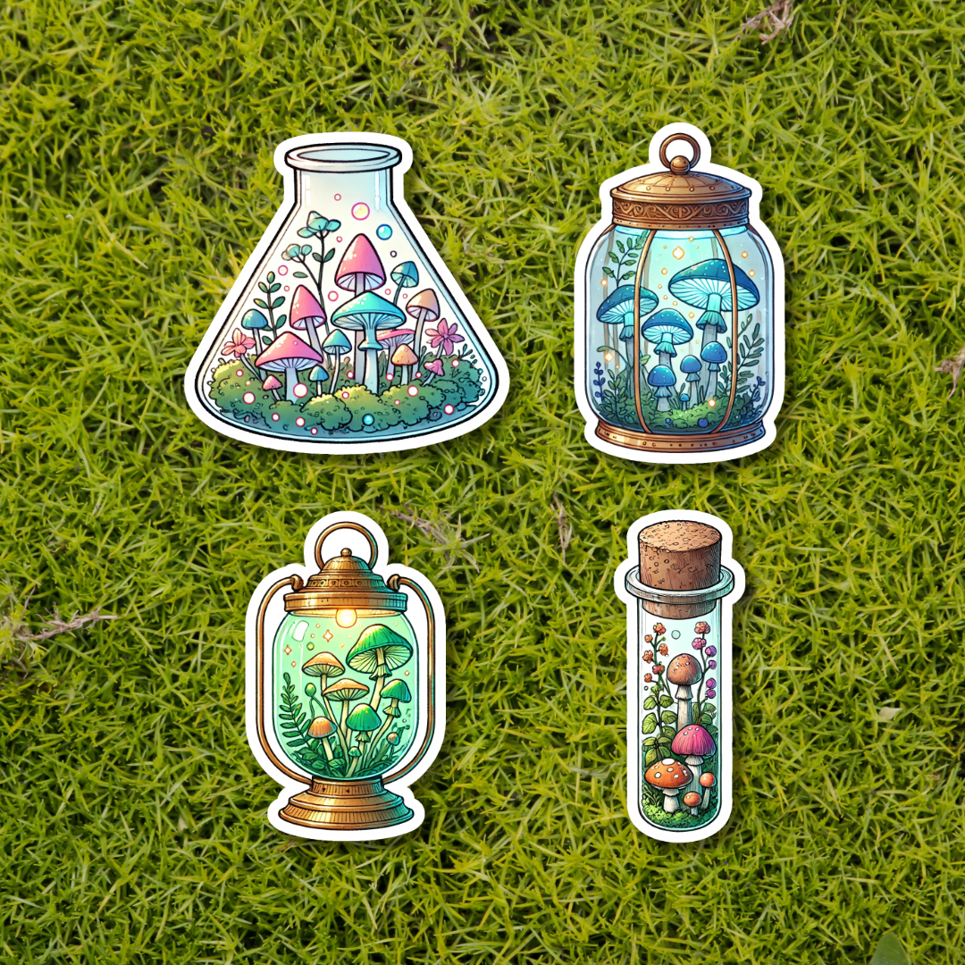 MUSHROOM IN GLASS Stickers