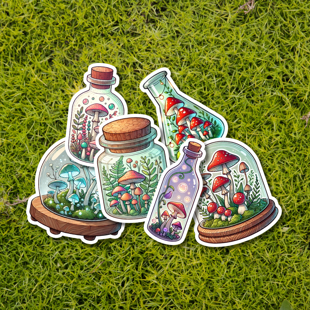 MUSHROOM IN GLASS Stickers