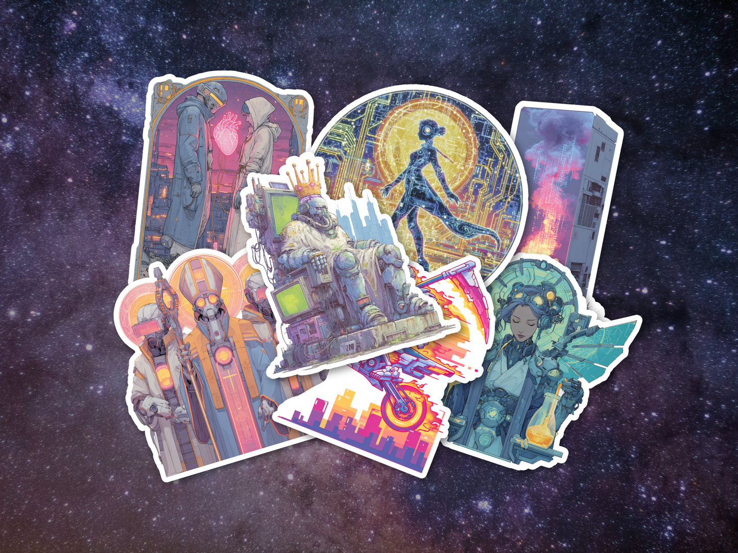 CYBERPUNK TAROT Stickers — Major Arcana