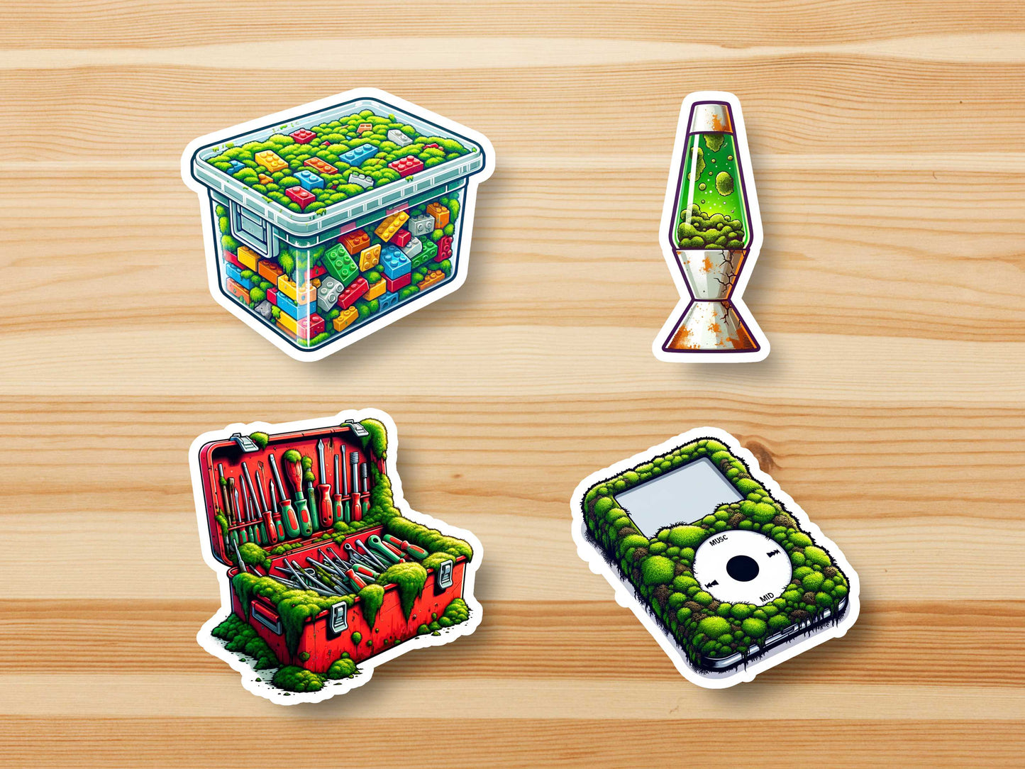 MOSS covering objects of our time Stickers