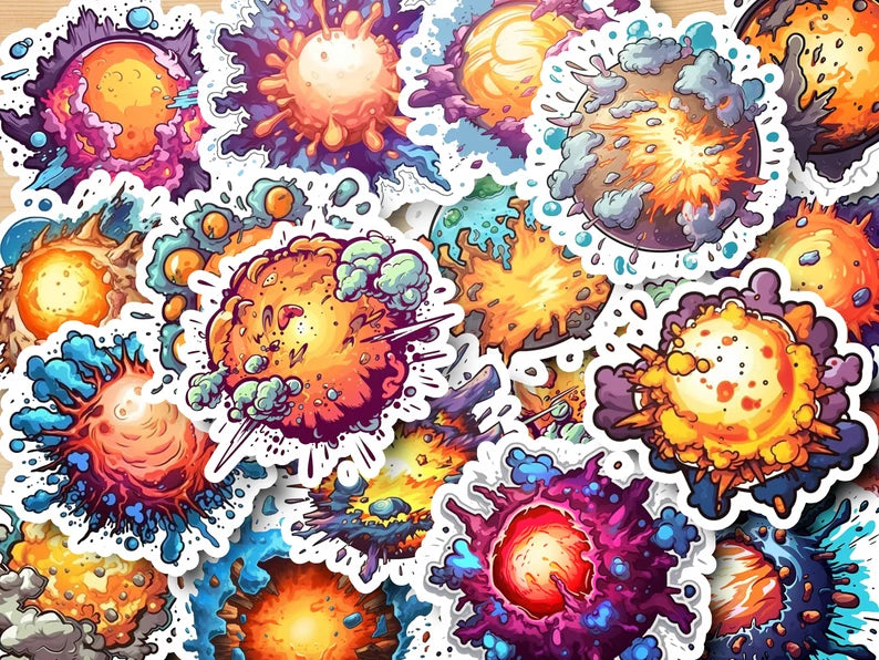 EXPLODING PLANETS stickers
