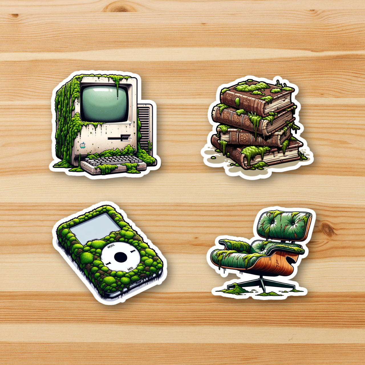 MOSS covering objects of our time Stickers