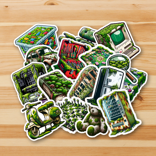 MOSS covering objects of our time Stickers